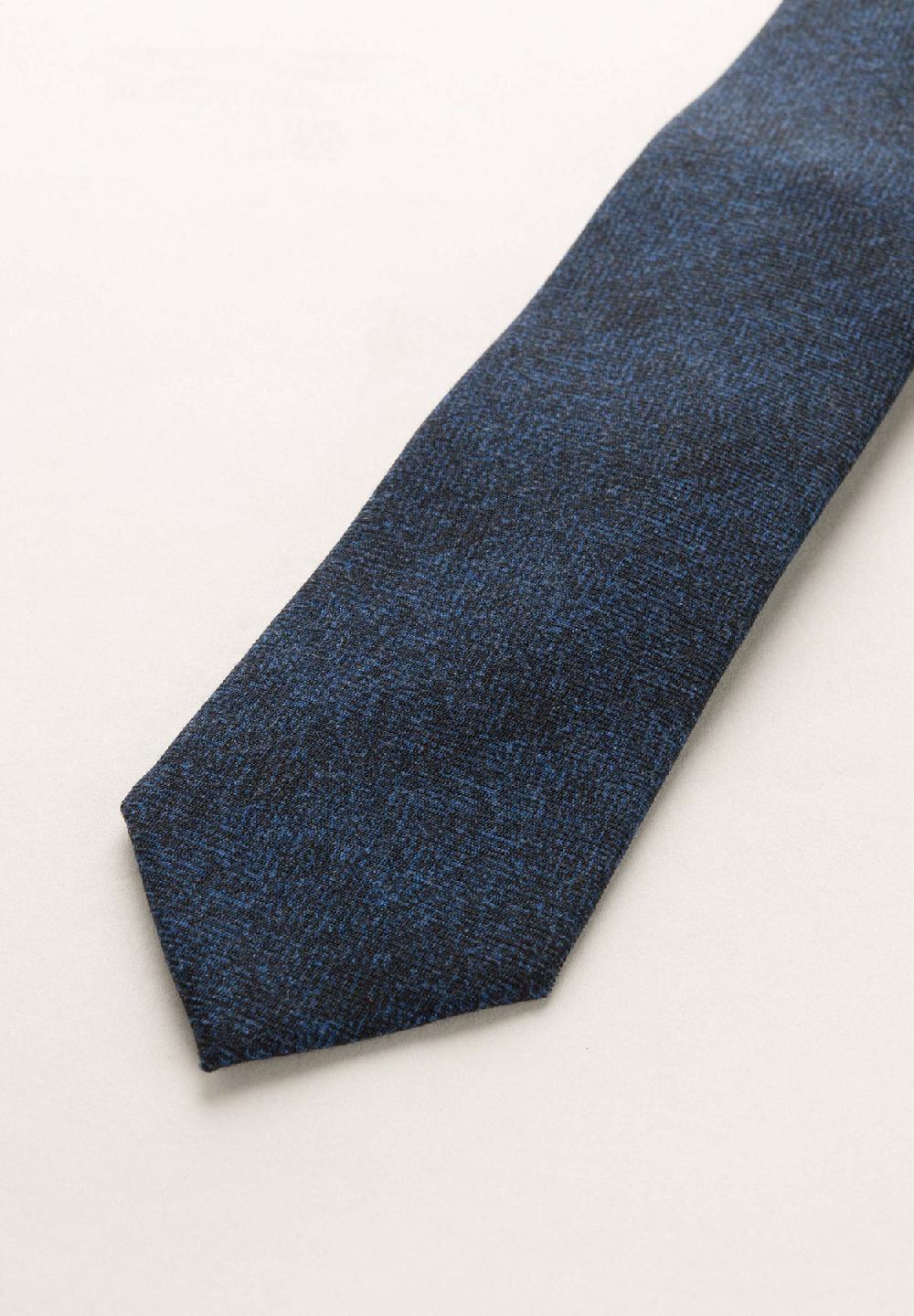 Angelico Cravatta blu scura melange lana Presa