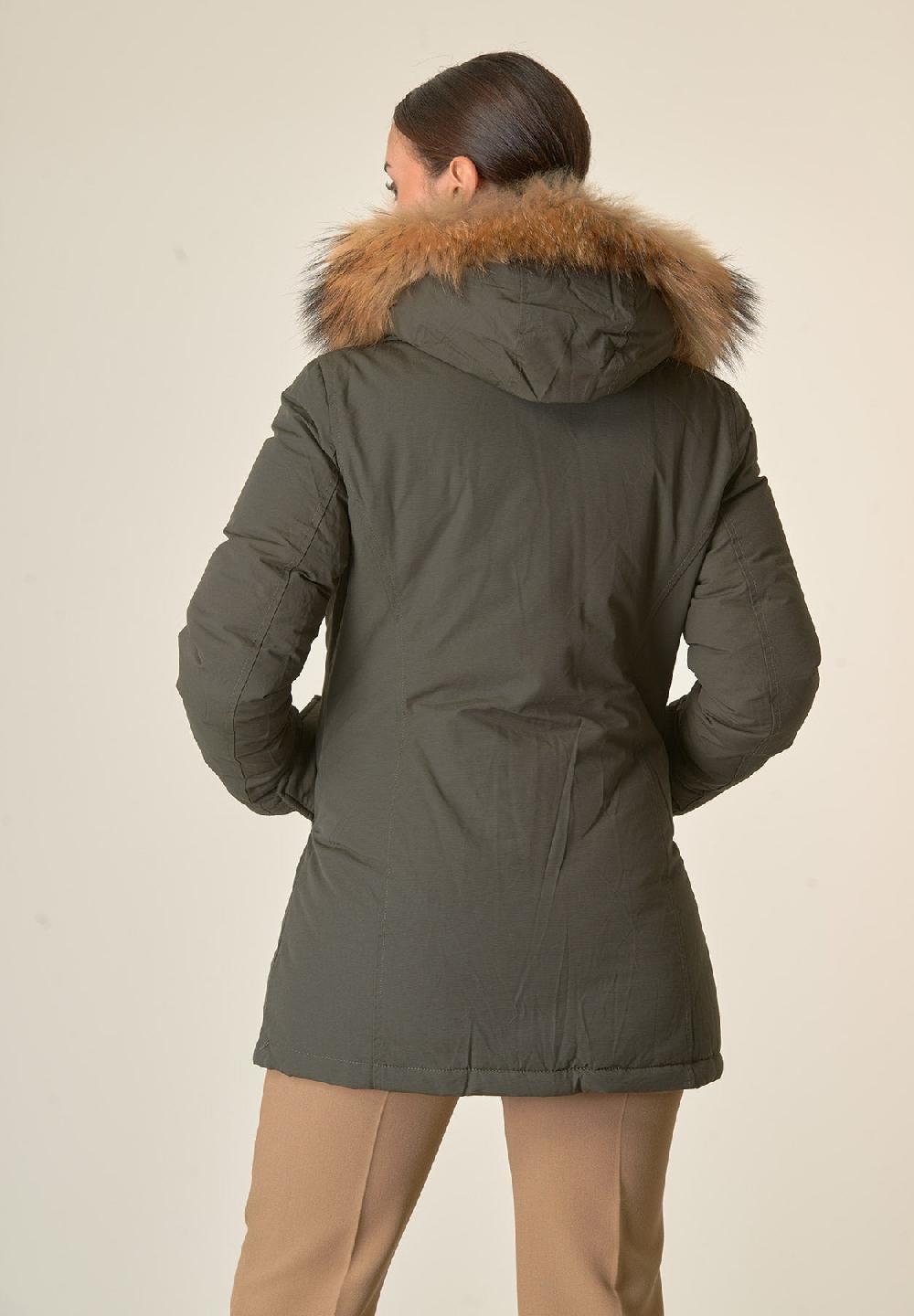 Angelico Parka verde con finta pelliccia staccabile Offerte