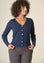 Angelico Cardigan blu lana merinos manica raglan Vendite Flash