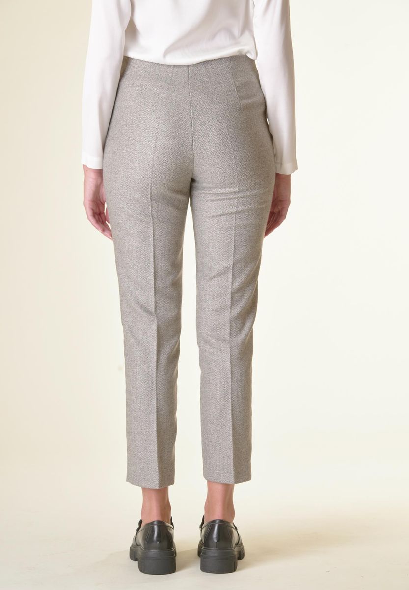 Angelico Pantalone grigio spigato sigaretta lana Nuova