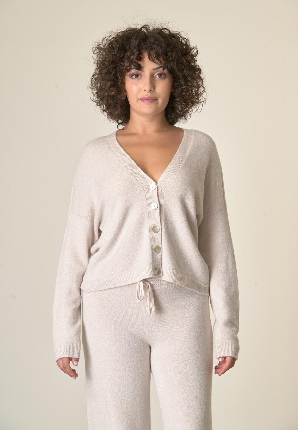 Angelico Cardigan avorio bottoni Qualità