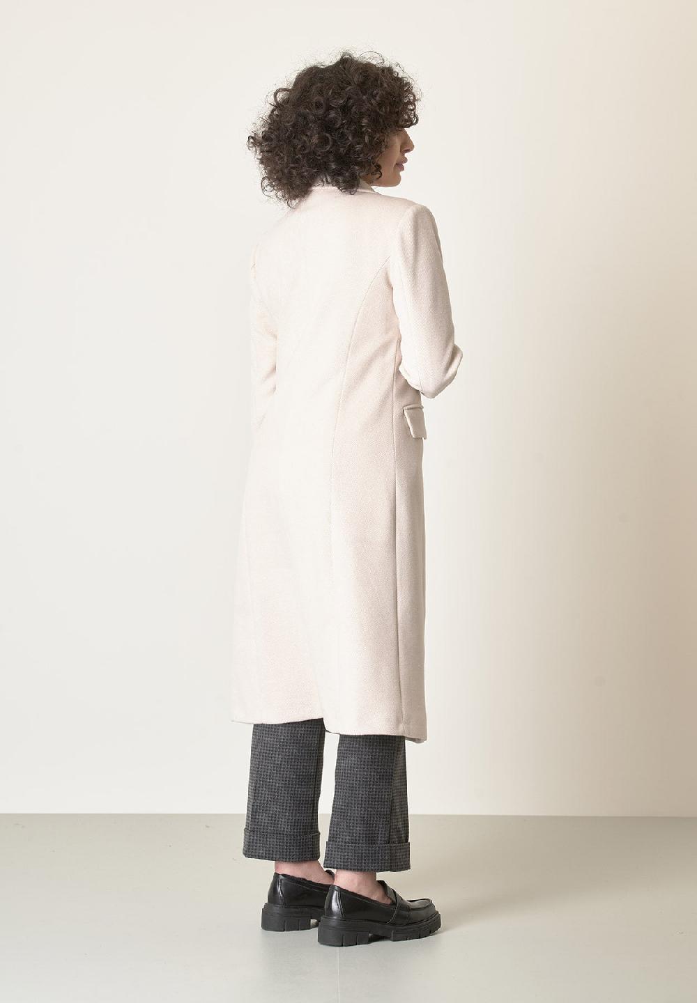 Angelico Cappotto panna avvitato tessuto diagonale Pezzi Unici