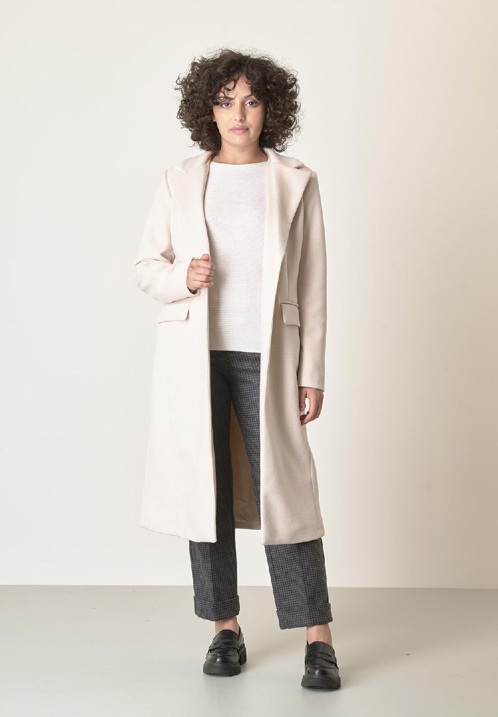 Angelico Cappotto panna avvitato tessuto diagonale Pezzi Unici