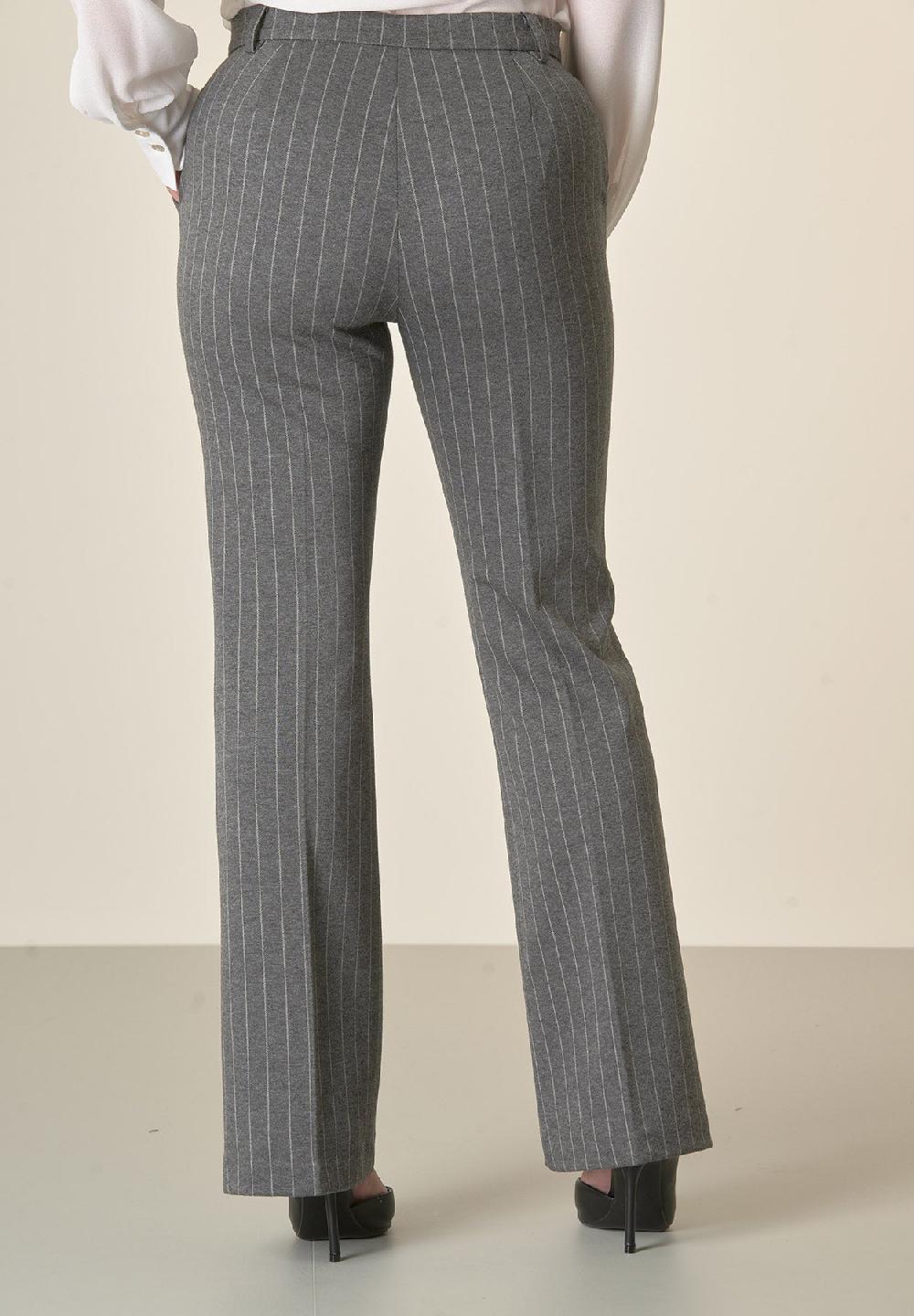 Angelico Pantalone grigio scuro gessato zampa Qualità Garantita