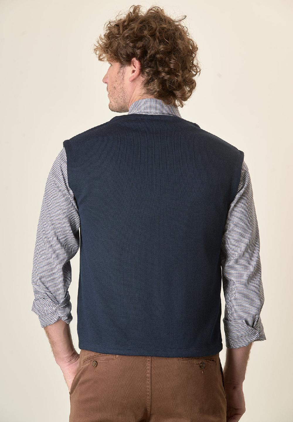 Angelico Gilet blu doppiopetto misto lana Convenienza