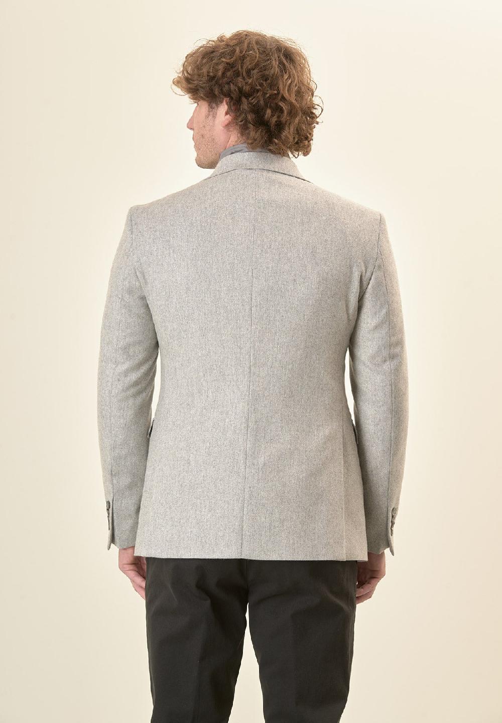 Angelico Giacca grigio chiaro pettorina misto lana custom fit Novità