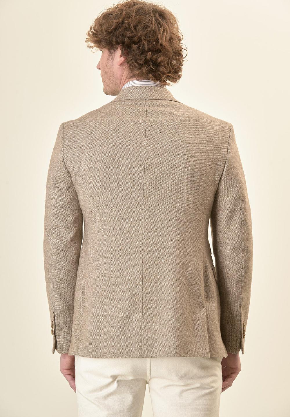 Angelico Giacca beige knickerbocker misto lana custom fit Sconto