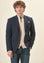 Angelico Giacca blu jersey armaturato custom fit Economico