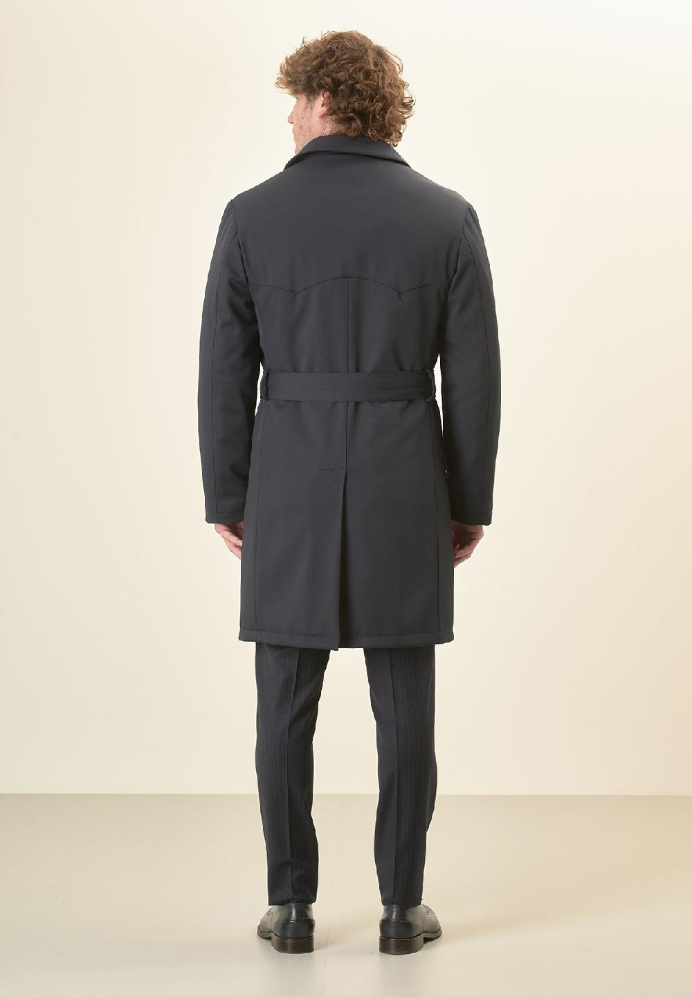 Angelico Trench blu doppiopetto con cintura Online