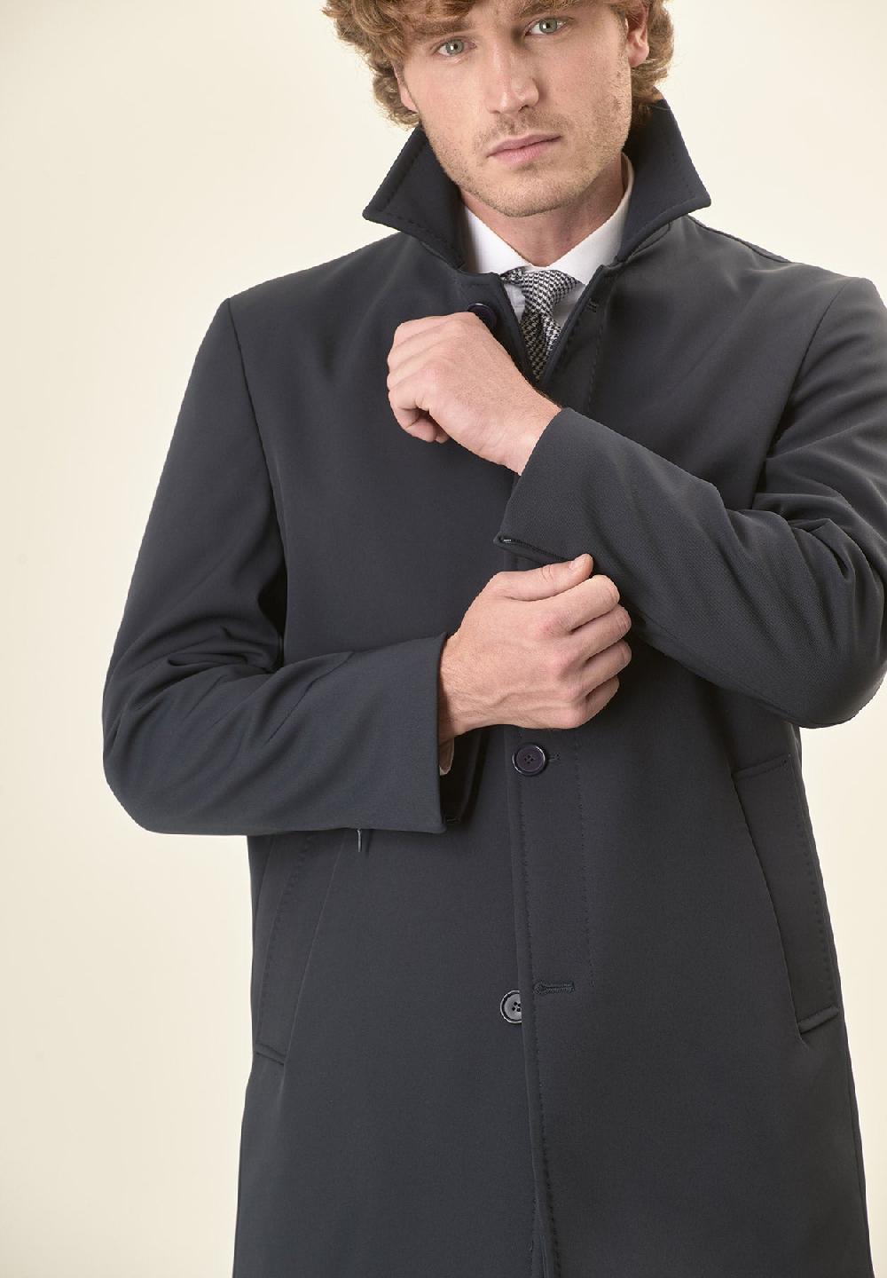 Angelico Impermeabile blu con bottoni Outlet