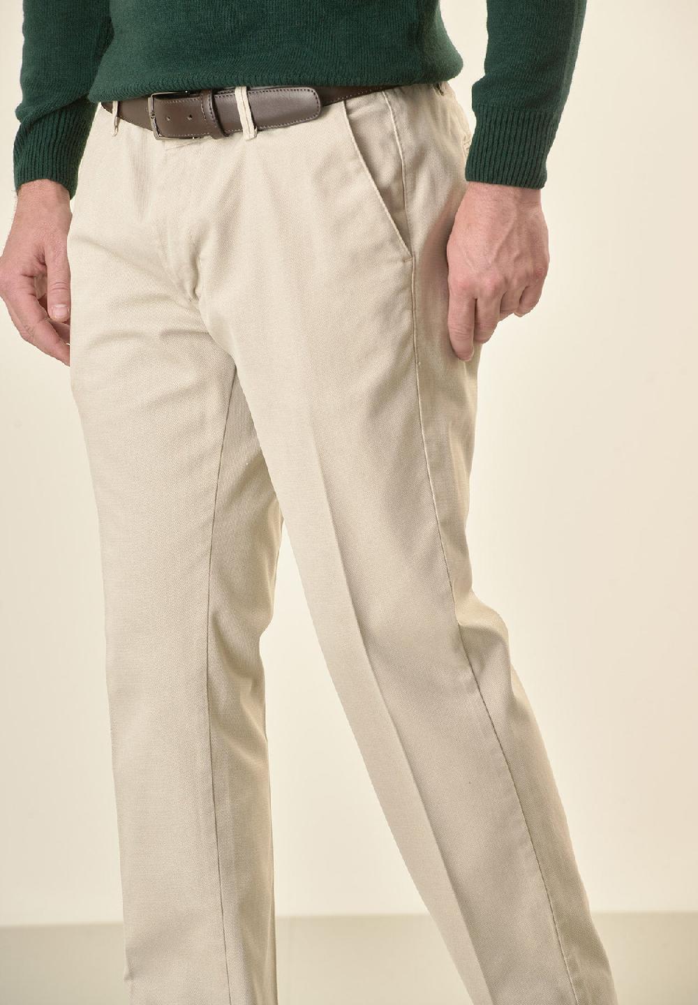 Angelico Pantalone avorio armatura cotone stretch slim fit Hotsell