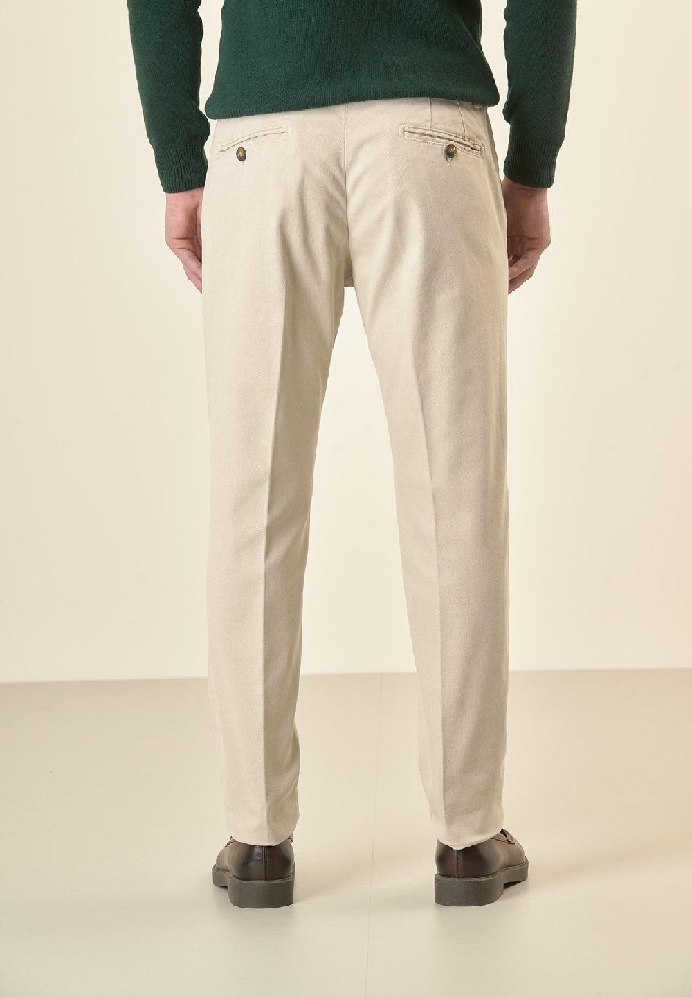 Angelico Pantalone avorio armatura cotone stretch slim fit Hotsell