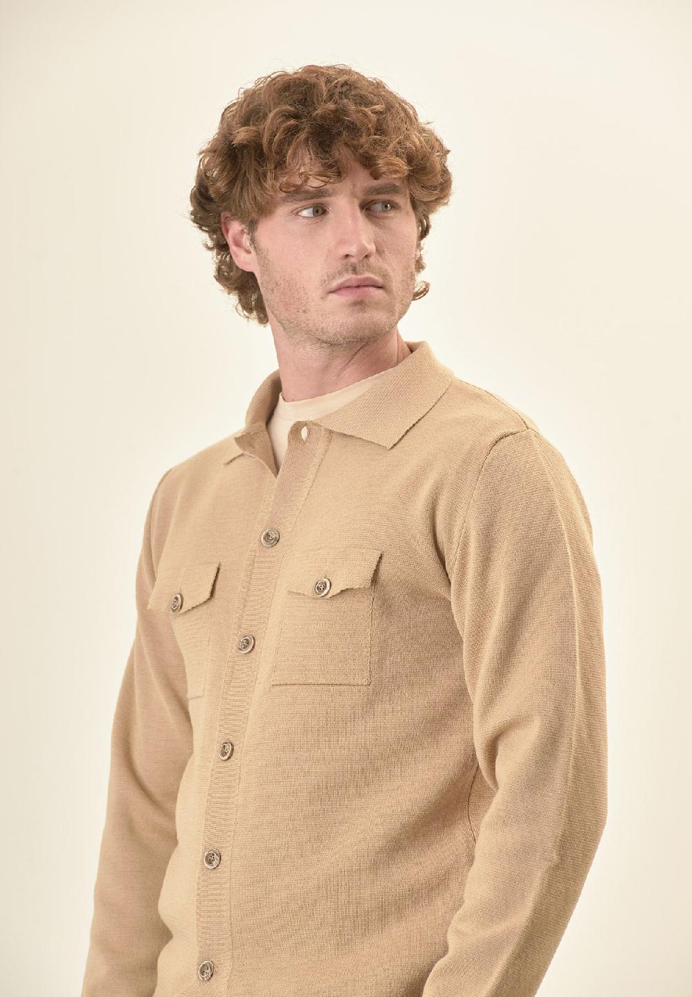 Angelico Giacca beige punto milano bottoni Italy