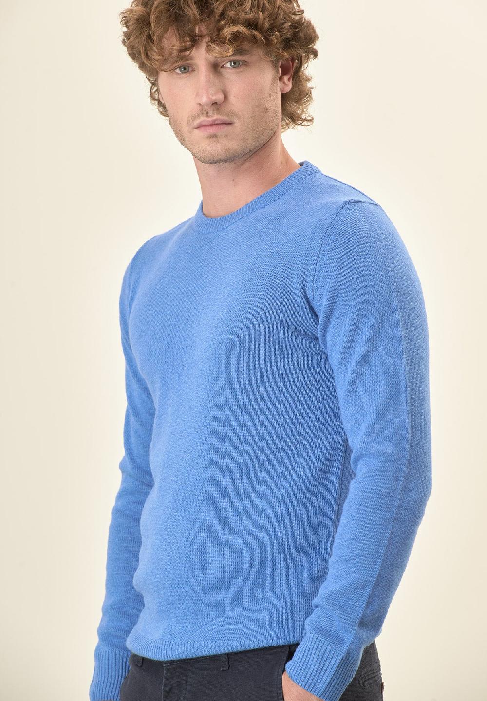 Angelico Girocollo azzurro misto cashmere Nuovo