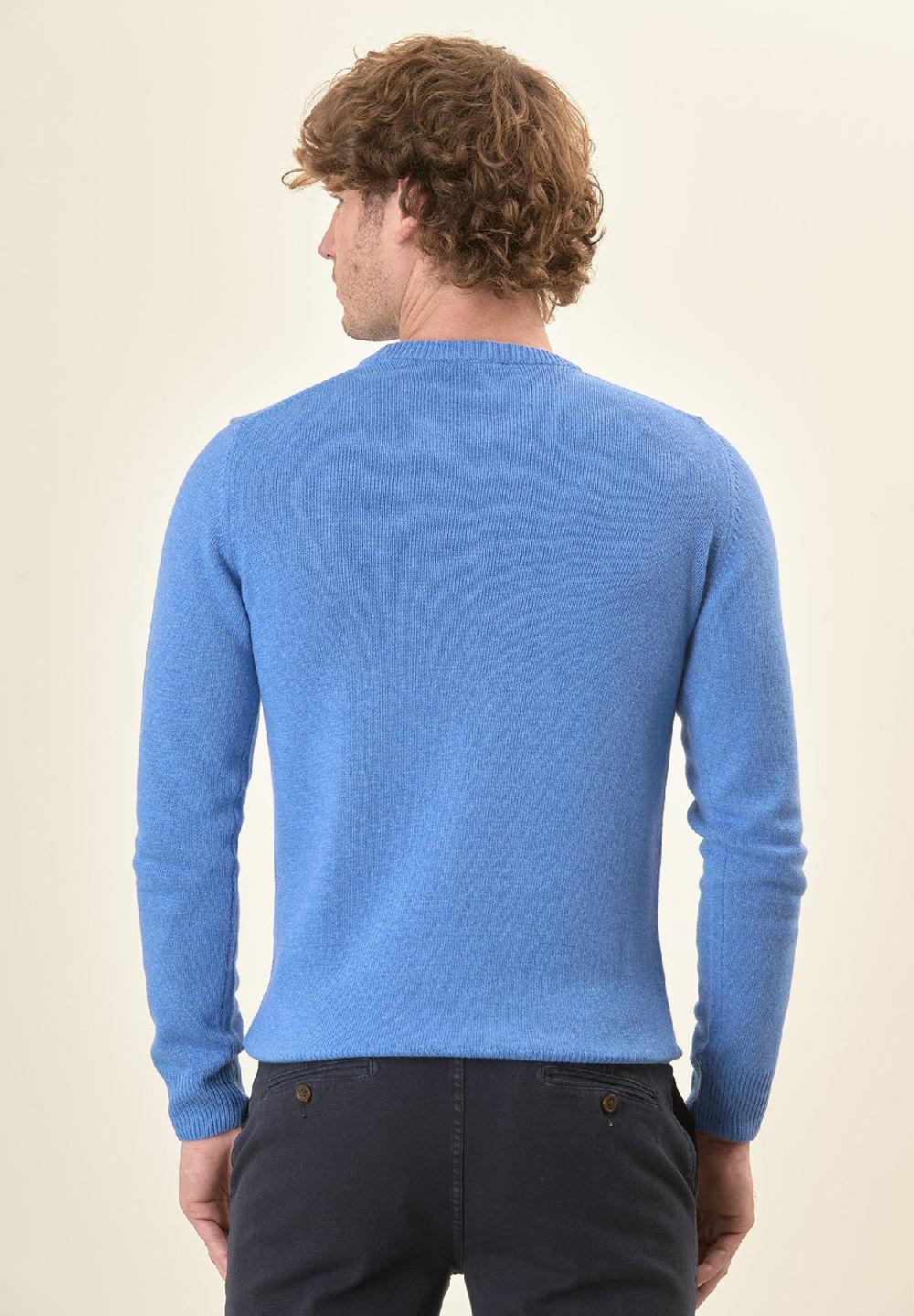 Angelico Girocollo azzurro misto cashmere Nuovo