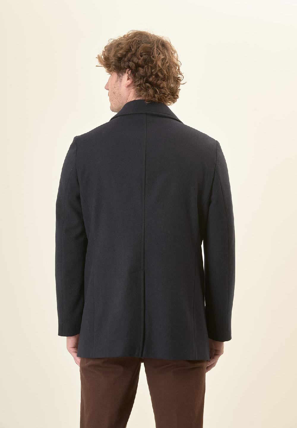 Angelico Peacoat blu doppiopetto misto lana Qualità