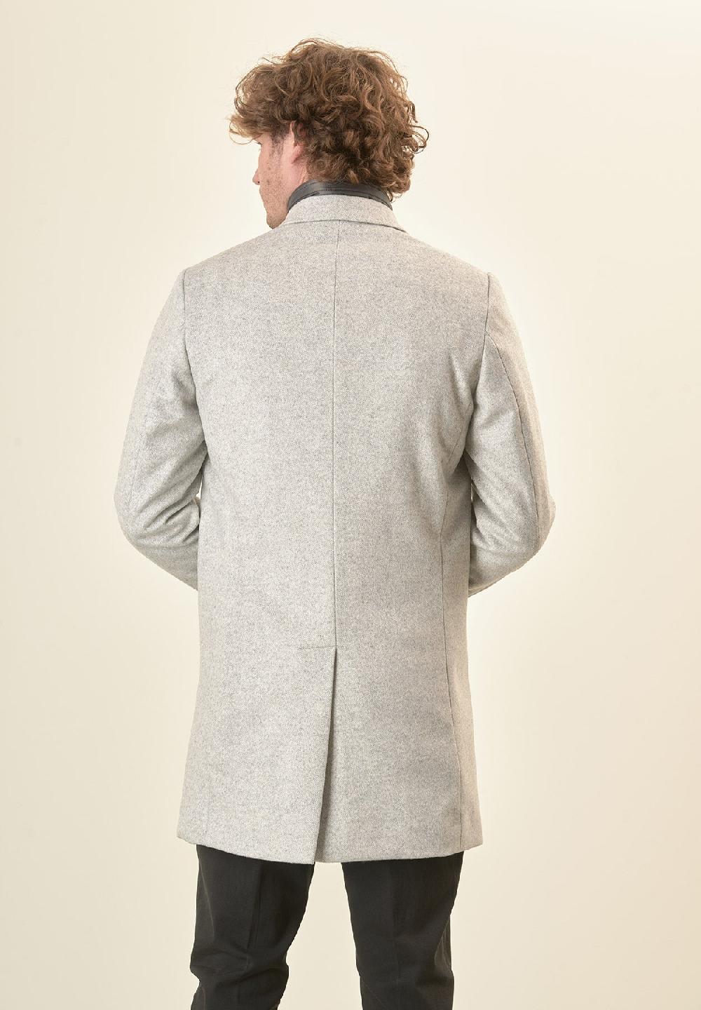 Angelico Cappotto grigio misto cashmere resca pettorina staccabile Promozione