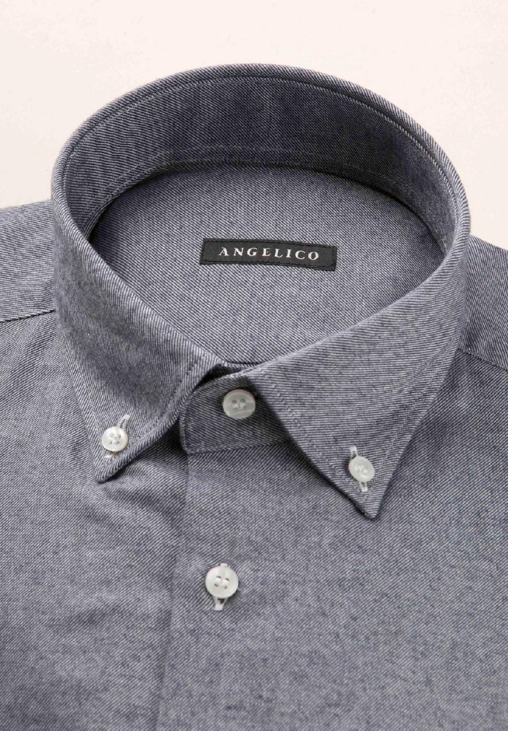 Angelico Camicia blu flanella taschino cotone regular fit Acquista Ora