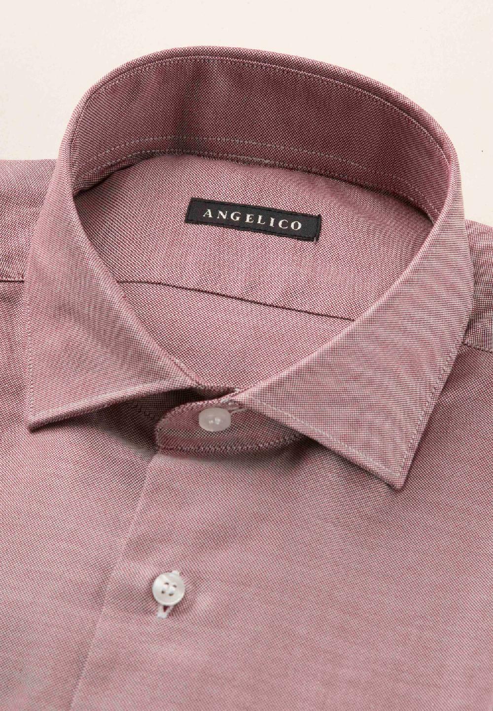 Angelico Camicia rossa oxford cotone slim fit Consegna Veloce