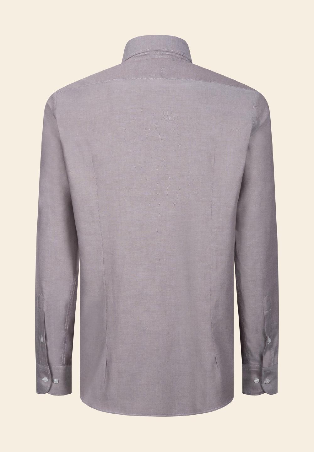 Angelico Camicia marrone oxford cotone slim fit Promozione Limitata