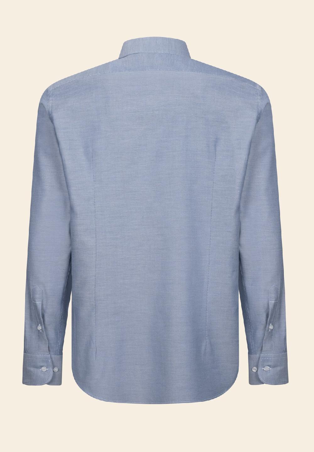 Angelico Camicia blu oxford cotone slim fit Fino Al -60%