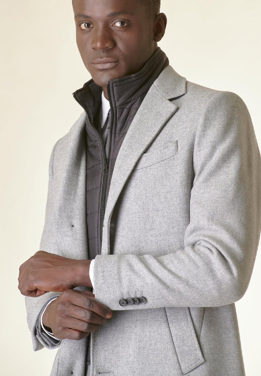 Angelico Cappotto grigio melange lana Sconto