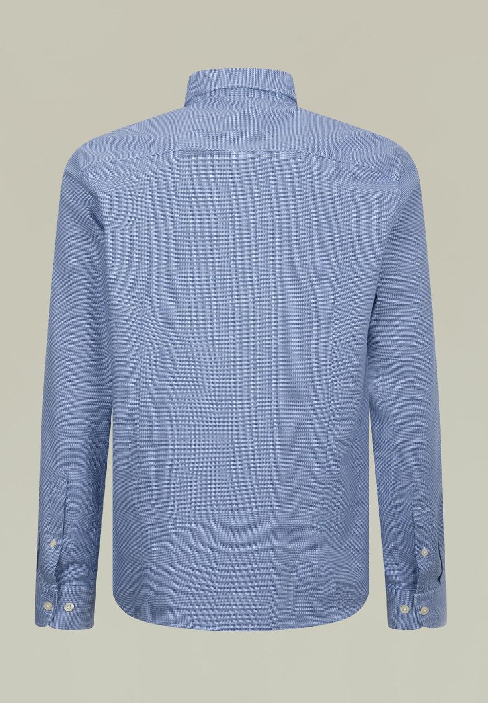 Angelico Camicia azzurra microdisegno jacquard regular fit Offerta