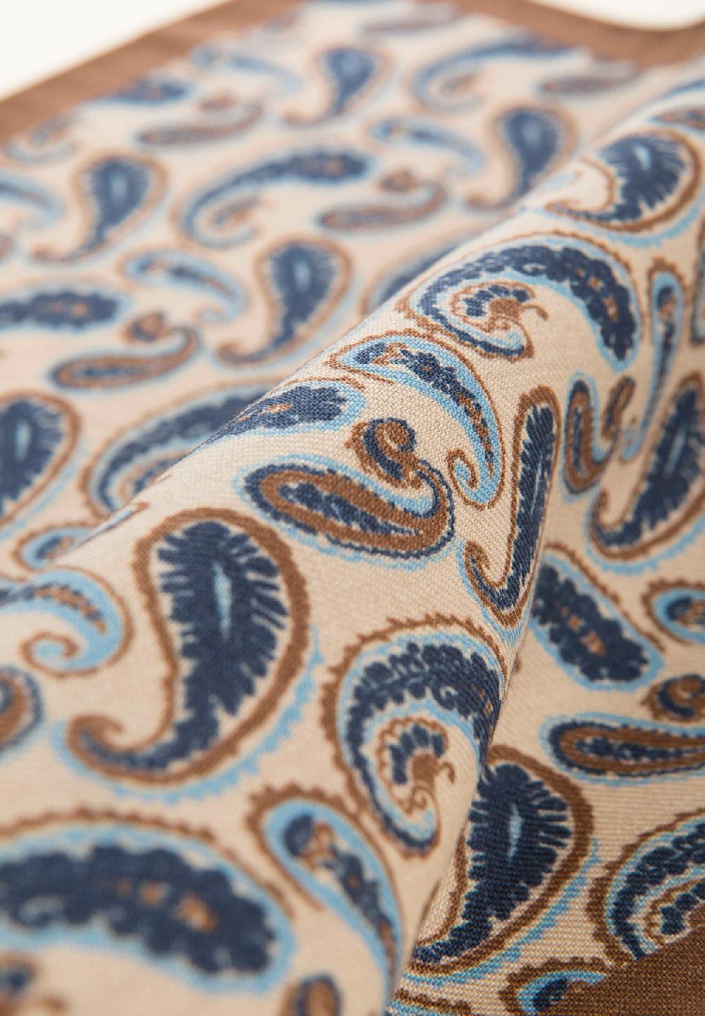Angelico Pochette beige blu fantasia cashmere lana Hotsell