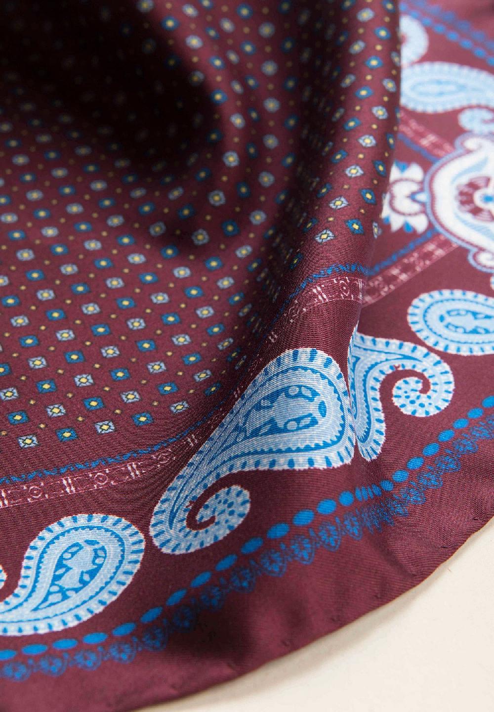 Angelico Pochette bordeaux azzurra fantasia cashmere seta I Più Venduti