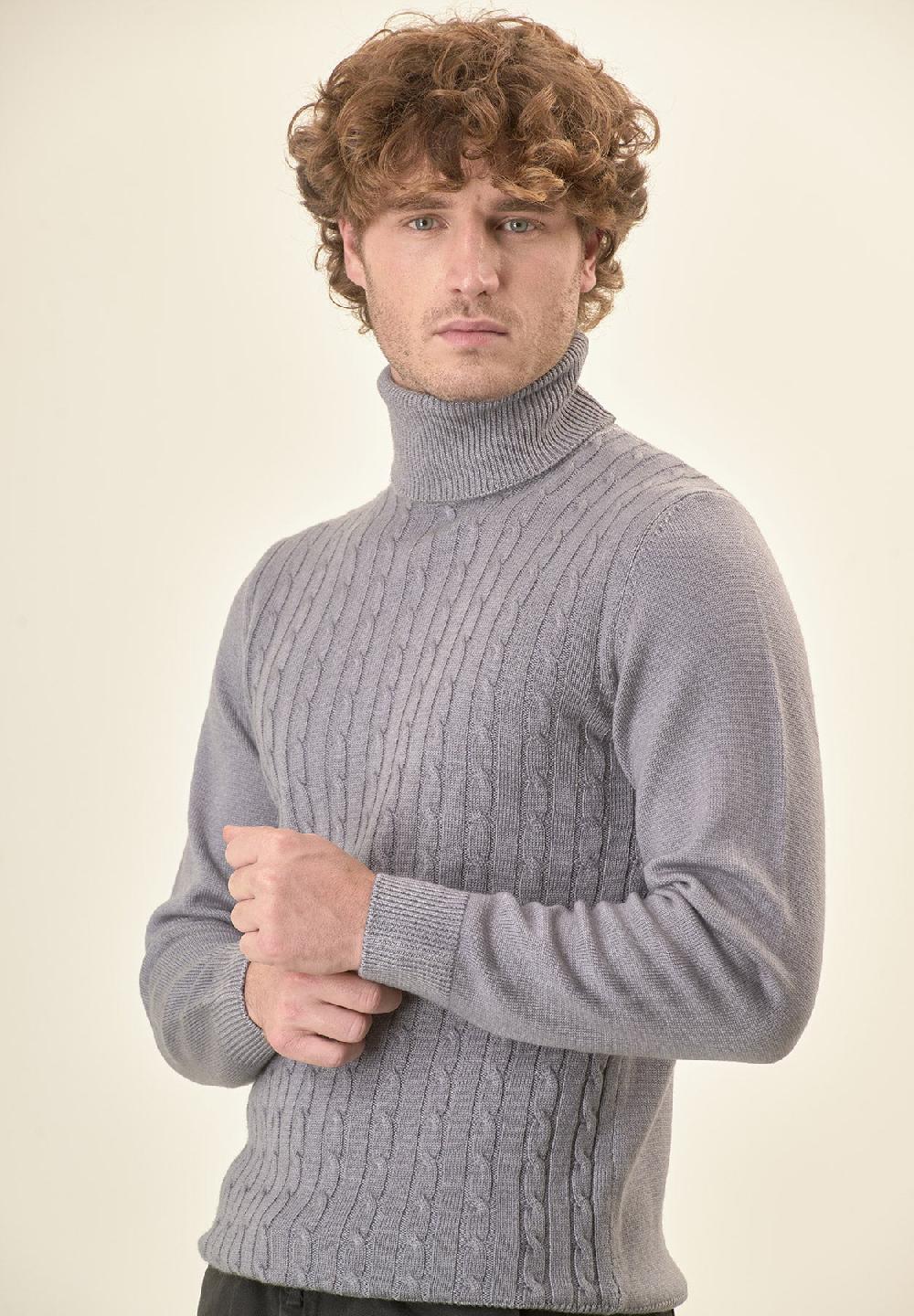 Angelico Dolcevita grigio trecce lana acidata Moda