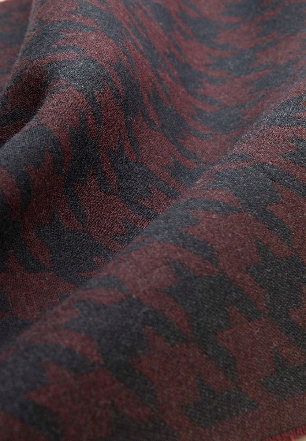 Angelico Sciarpa blu bordeaux pied de poulè lana vergine Italia