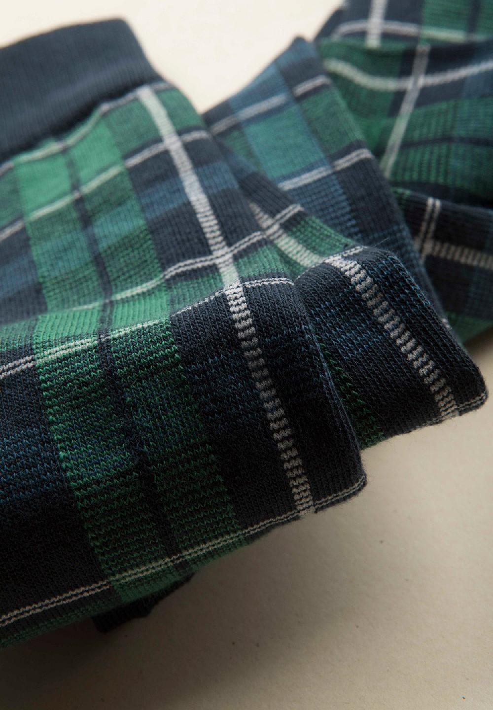 Angelico Calza blu quadri verdi cotone stretch Affare Del Giorno