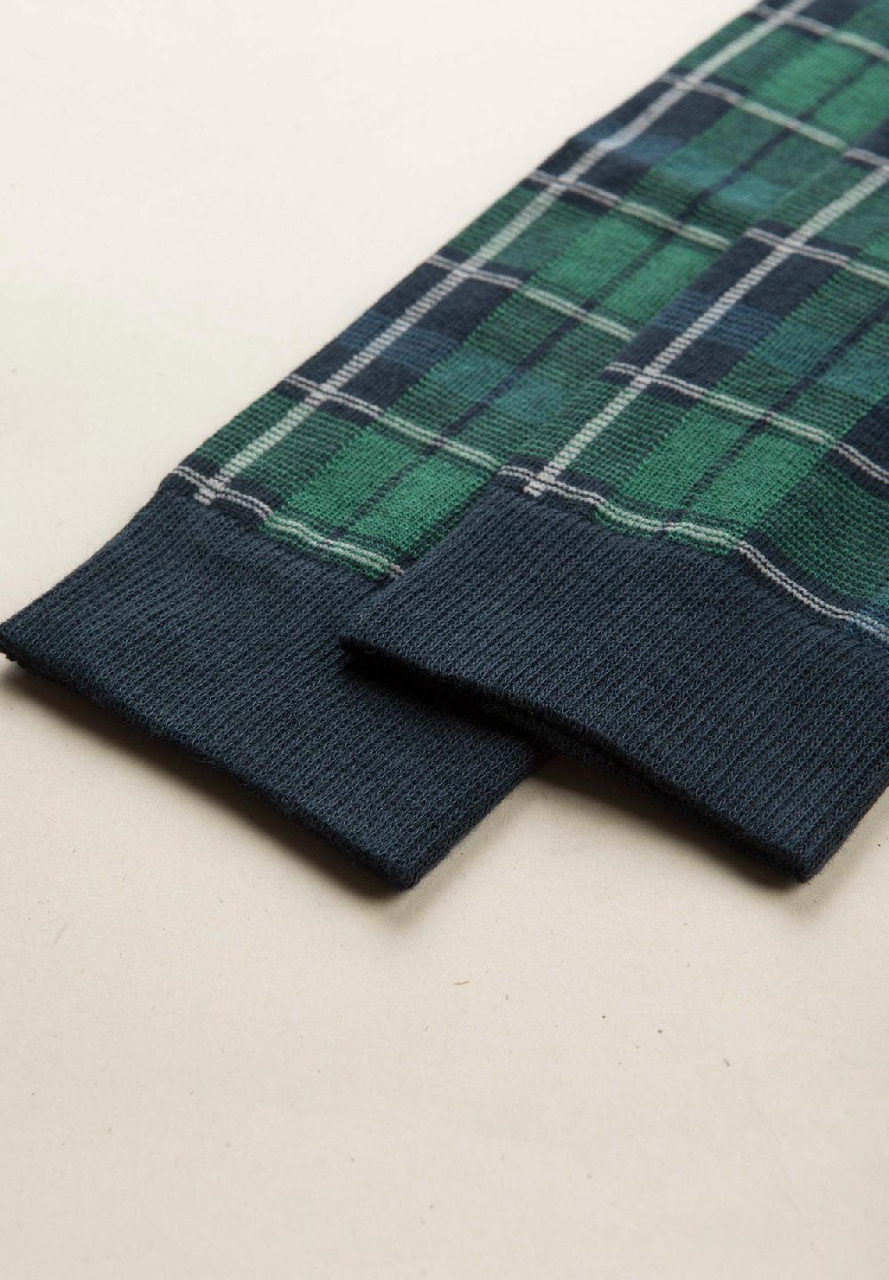 Angelico Calza blu quadri verdi cotone stretch Affare Del Giorno