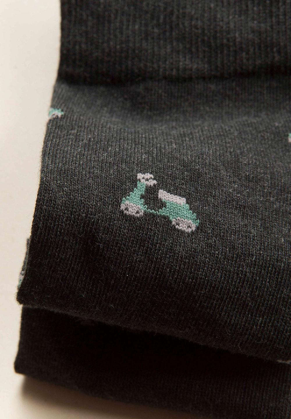 Angelico Calza antracite fantasia vespe cotone stretch Prezzo Ridotto