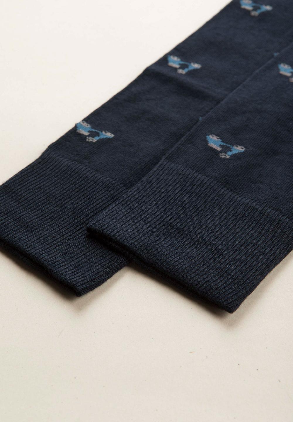 Angelico Calza blu scuro fantasia vespe cotone stretch Sconto
