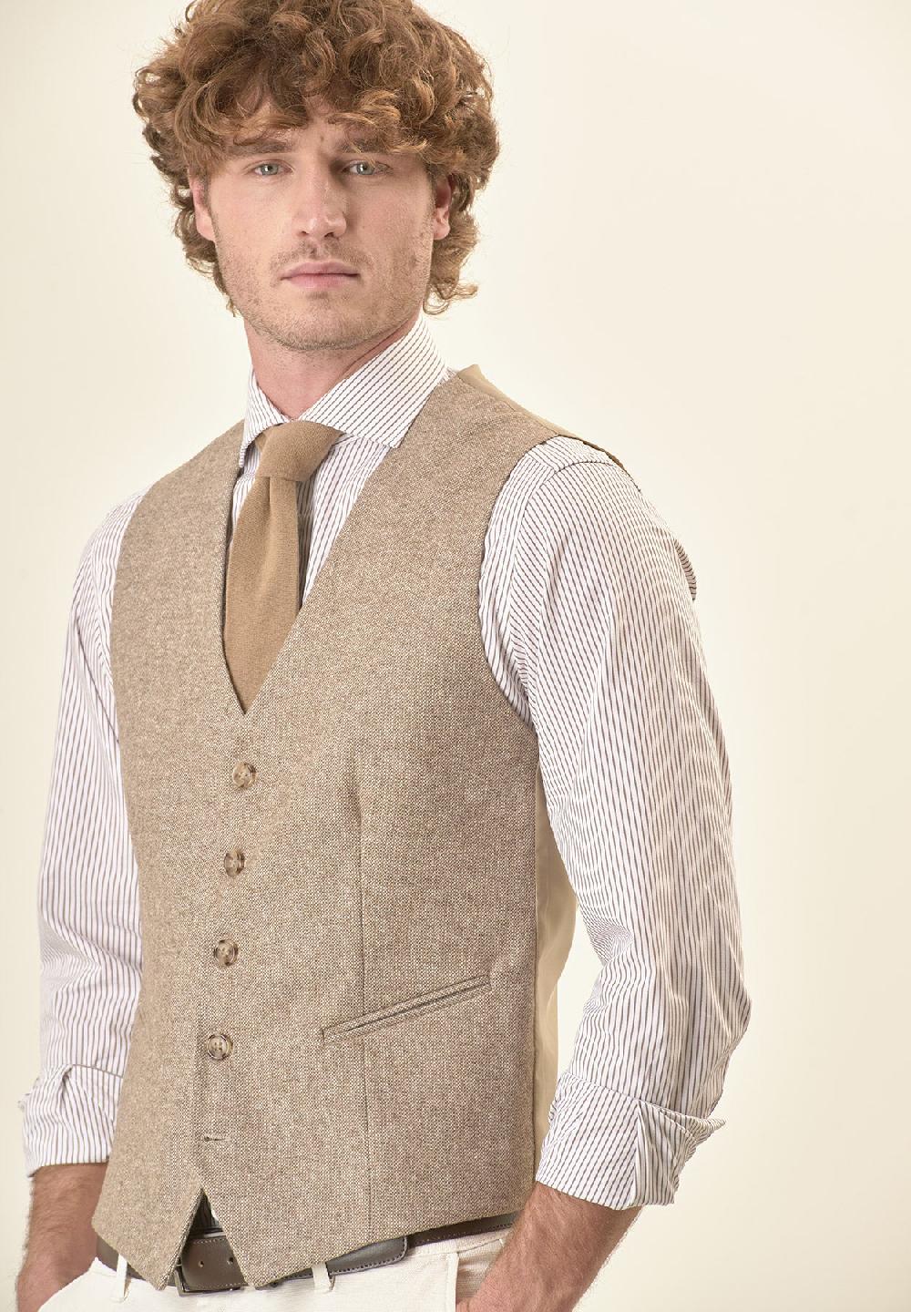 Angelico Gilet beige knickerbocker custom fit Offerta