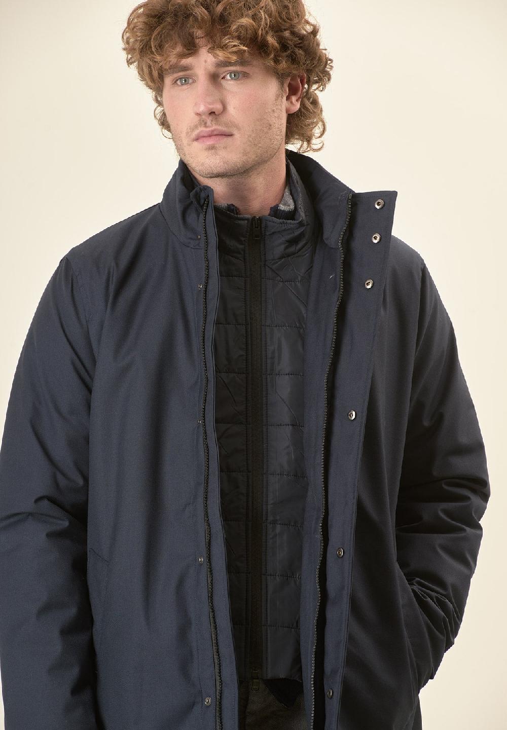 Angelico Giaccone city coat blu pettorina removibile Saldi