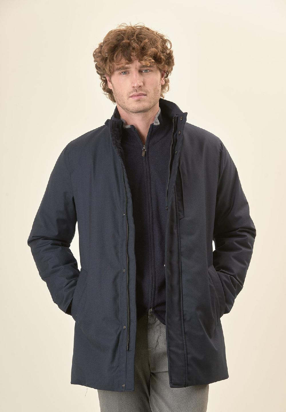 Angelico Giaccone city coat blu pettorina removibile Saldi