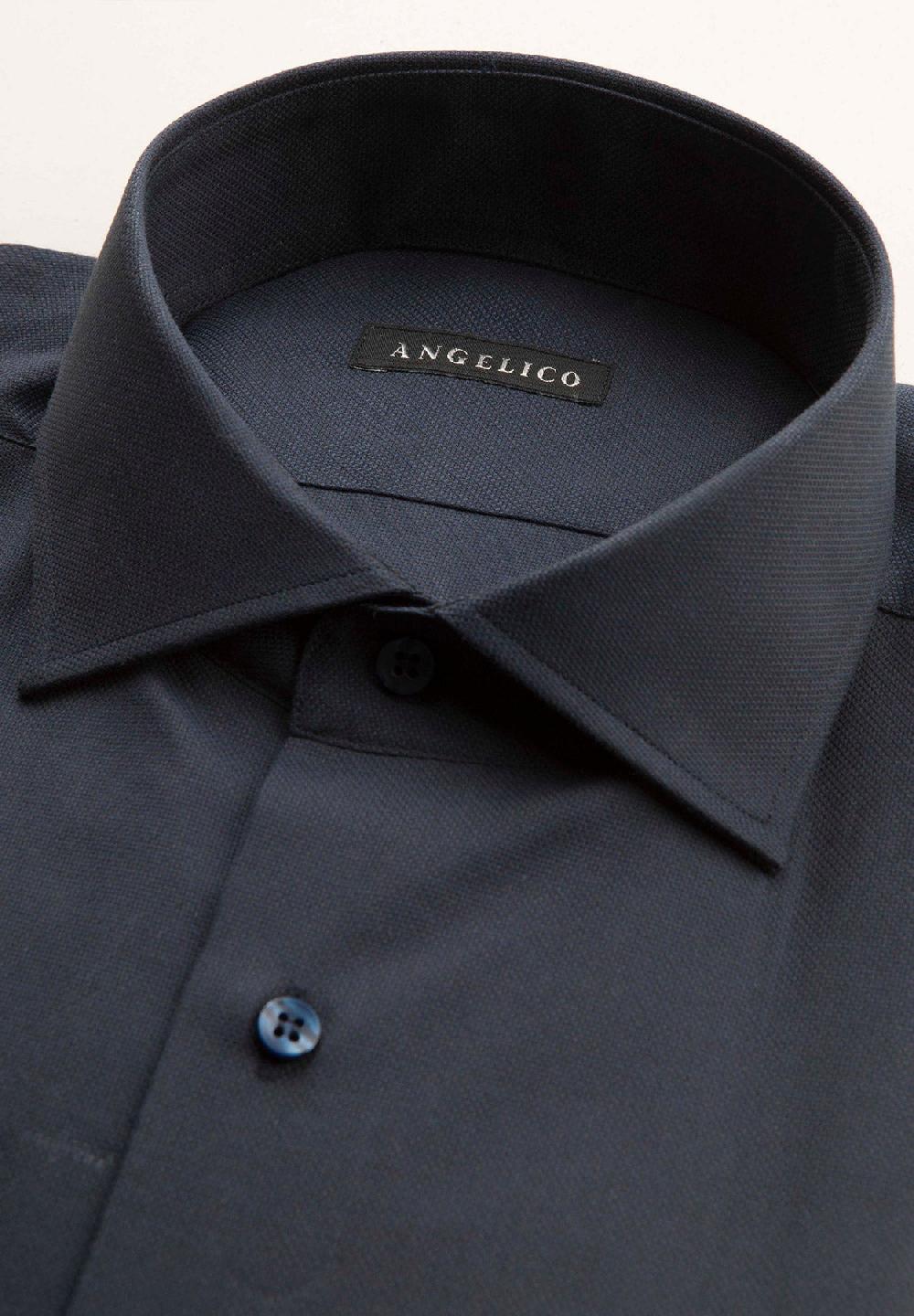 Angelico Camicia blu oxford cotone comfort fit Vendita Calda
