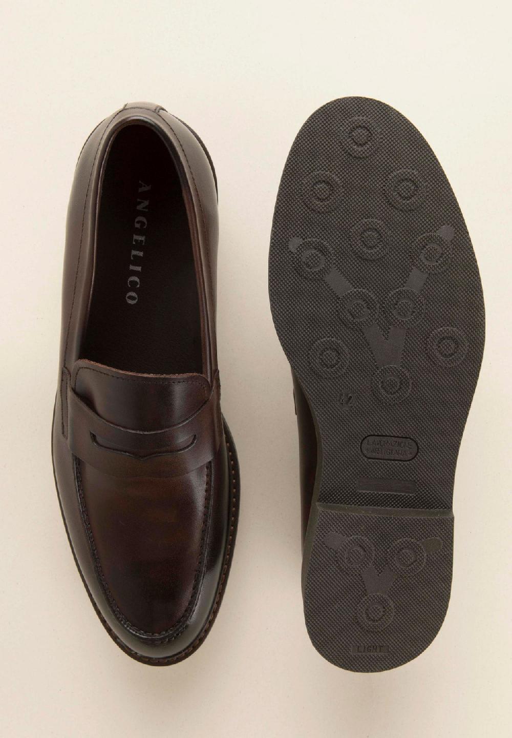 Angelico Mocassino marrone pelle Vendita Calda