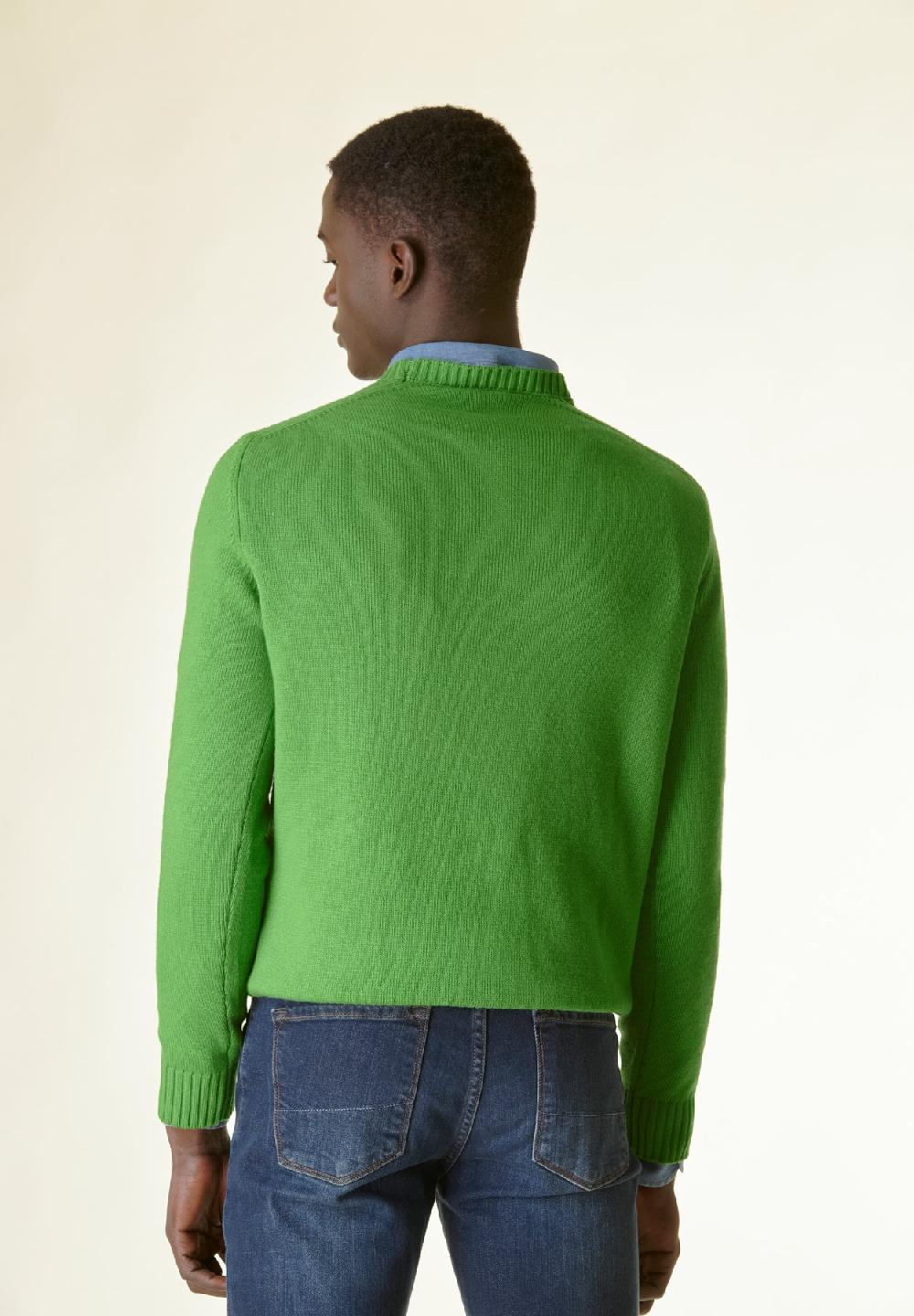 Angelico Maglia verde raglan bordi alti Vendita Economica
