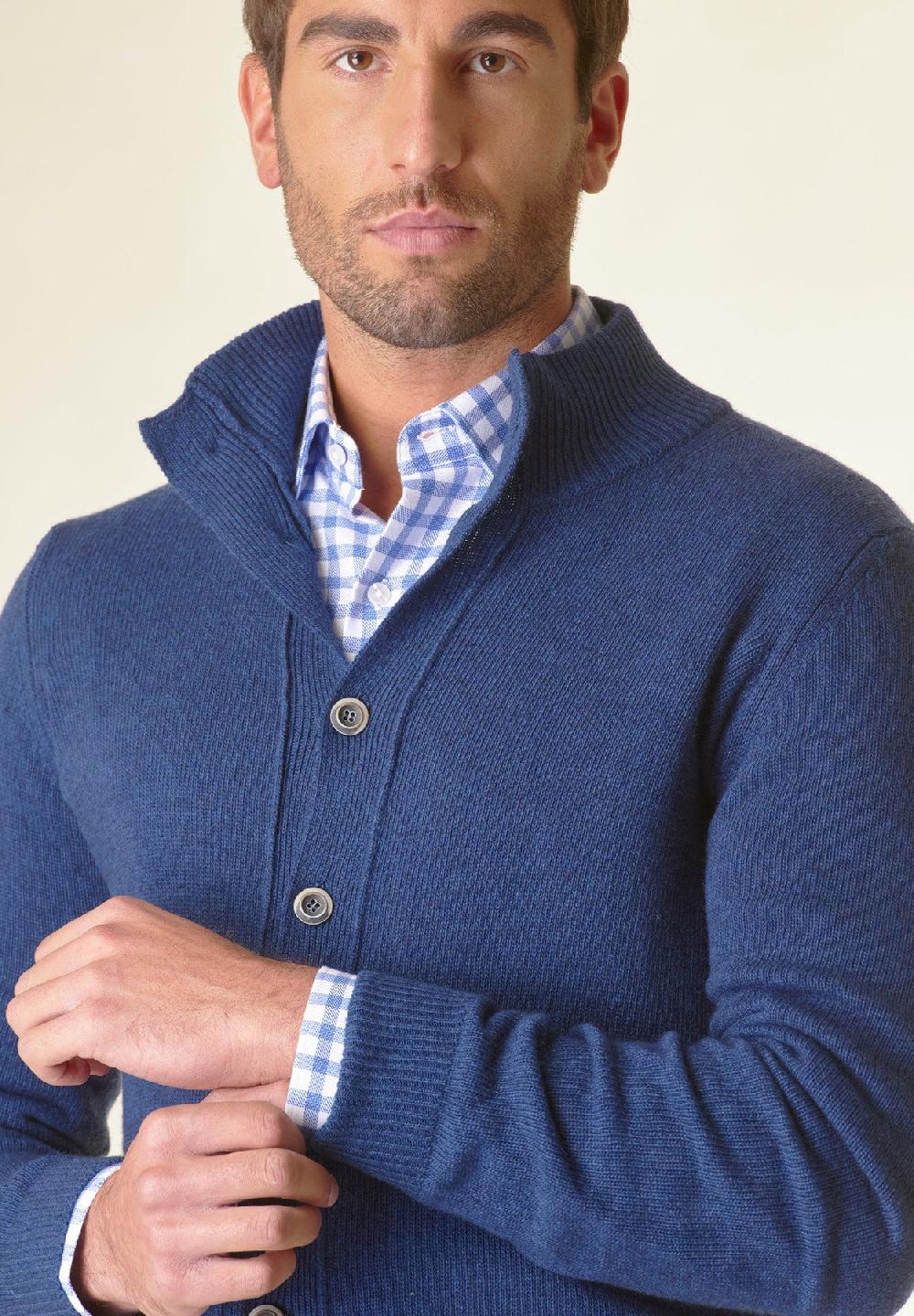 Angelico Giacca in maglia avio mano cashmere Negozio