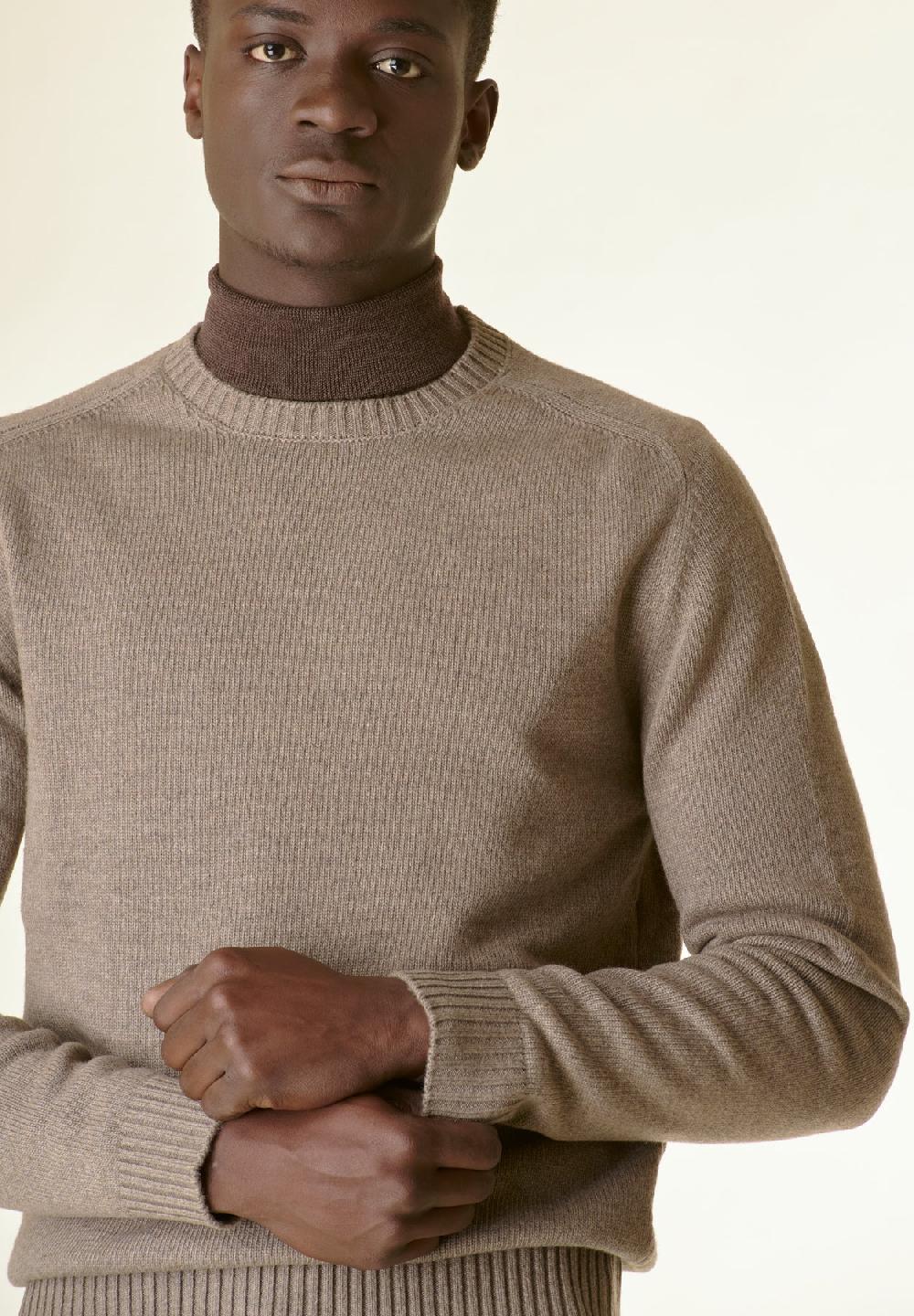 Angelico Maglia tortora raglan bordi alti In Saldo