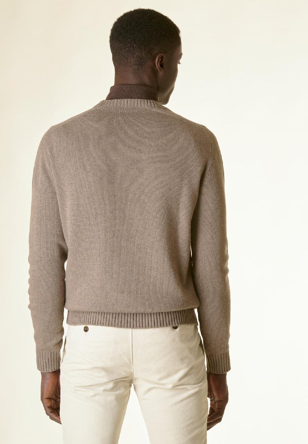 Angelico Maglia tortora raglan bordi alti In Saldo