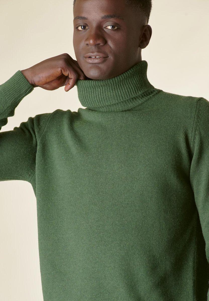 Angelico Dolcevita verde loden mano-cashmere Italia