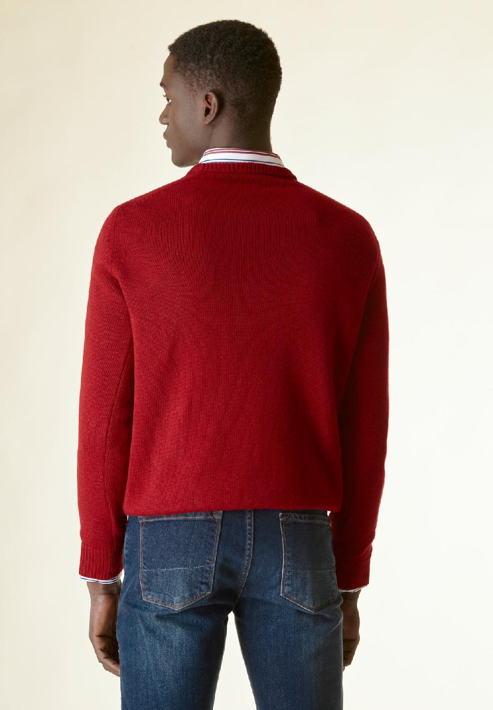 Angelico Maglia rosso scuro finte losanghe raglan Pezzi Unici