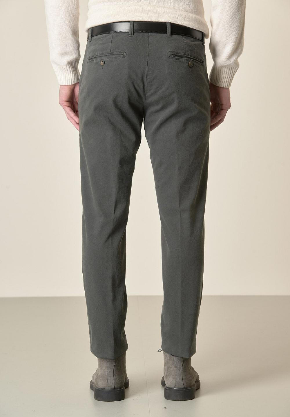 Angelico Pantalone piombo gabardina cotone stretch slim fit Consegna Veloce