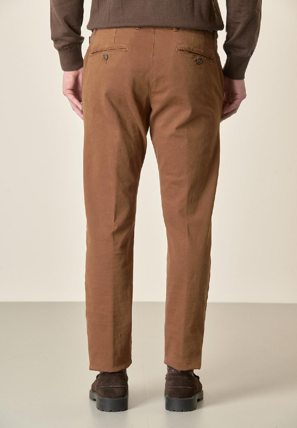 Angelico Pantalone cappuccino gabardina cotone stretch slim fit Smaltimento dello stoccaggio