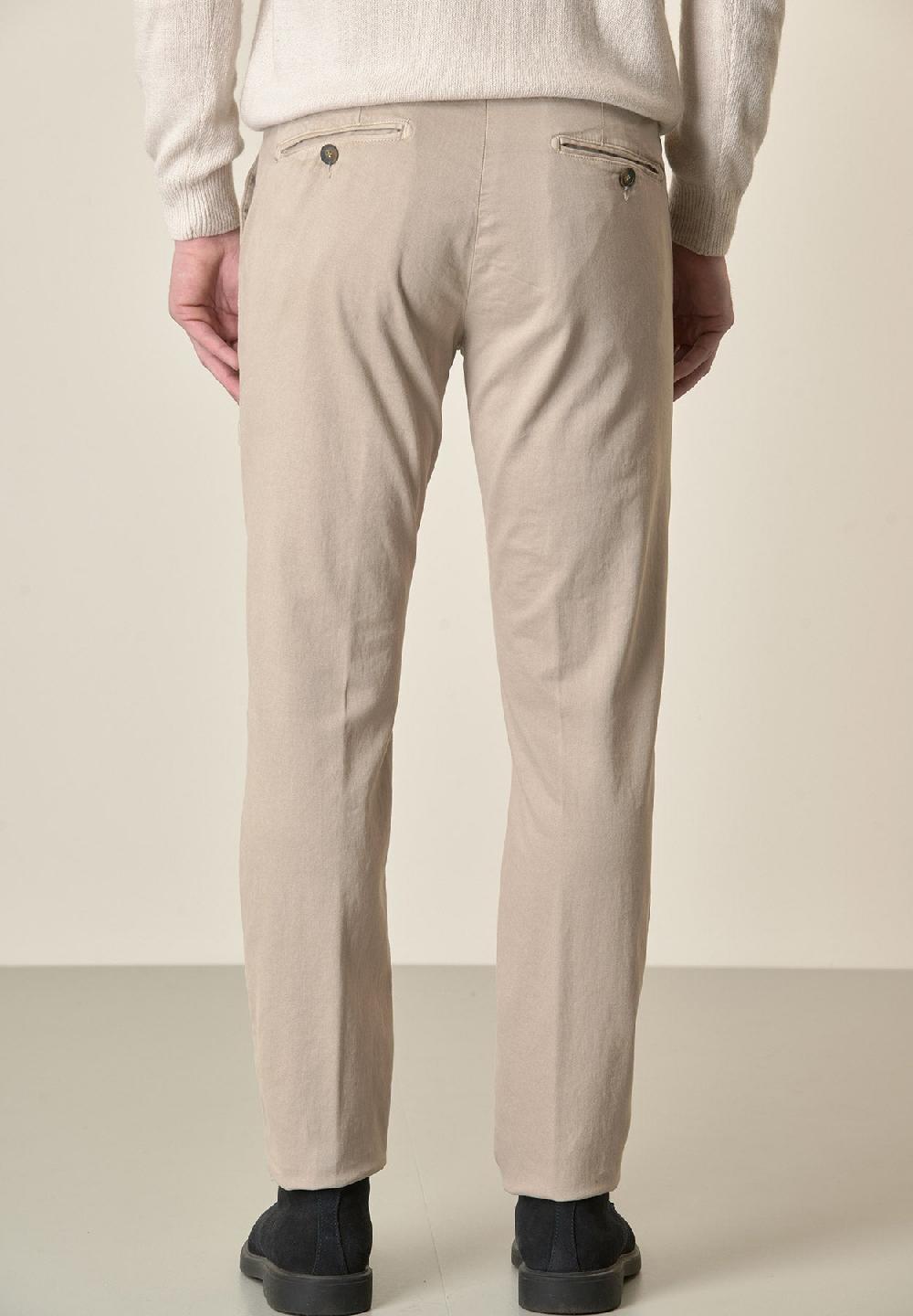 Angelico Pantalone beige gabardina cotone stretch slim fit Offerta migliore