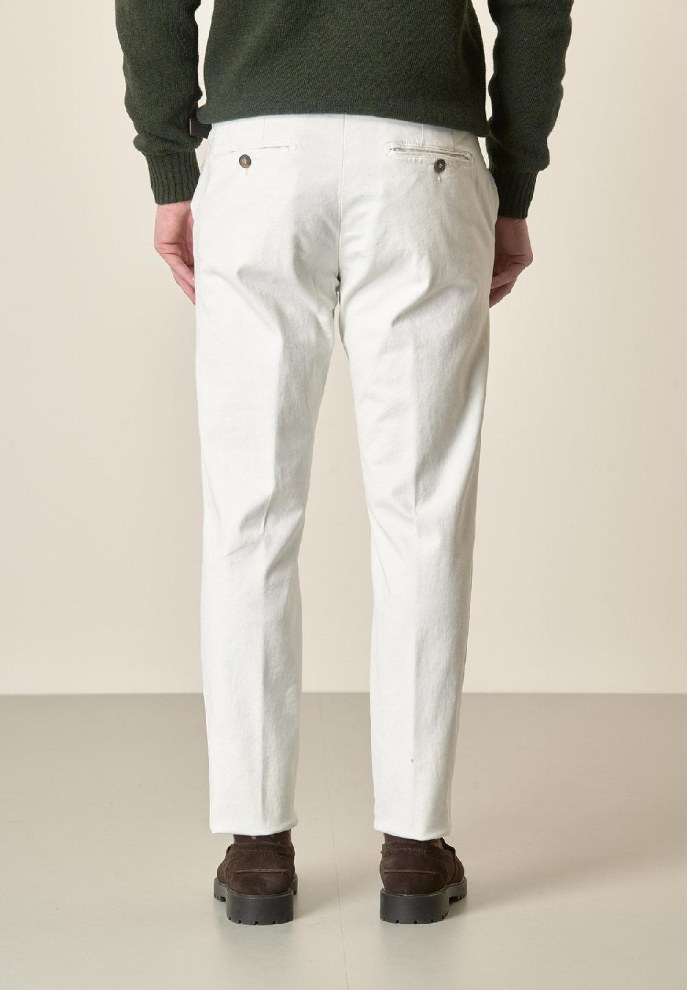 Angelico Pantalone panna gabardina cotone stretch slim fit Affare Del Giorno